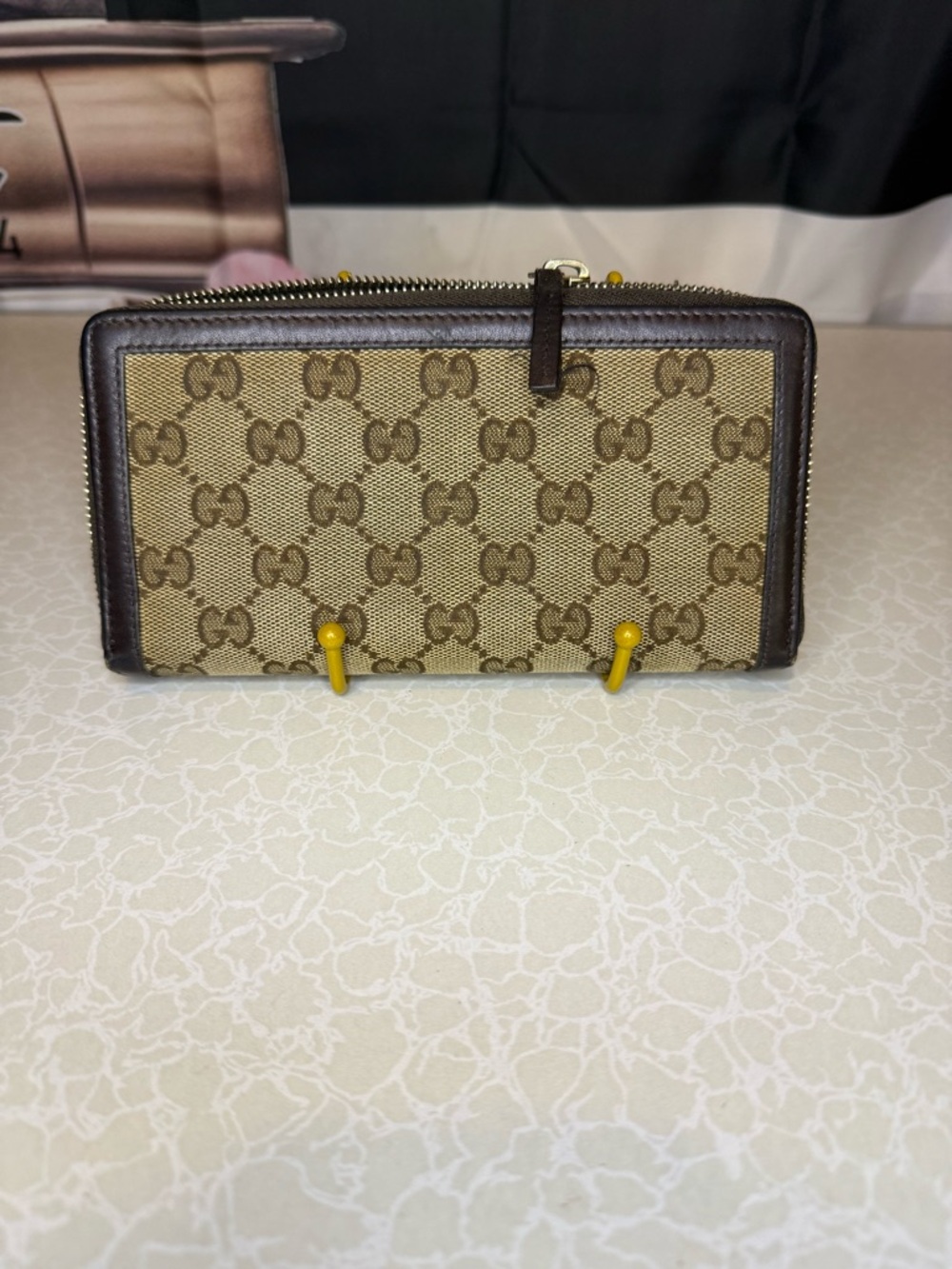 Project Wallet Gucci Monogram Zip Around Wallet in Brown - Picture 2 of 7